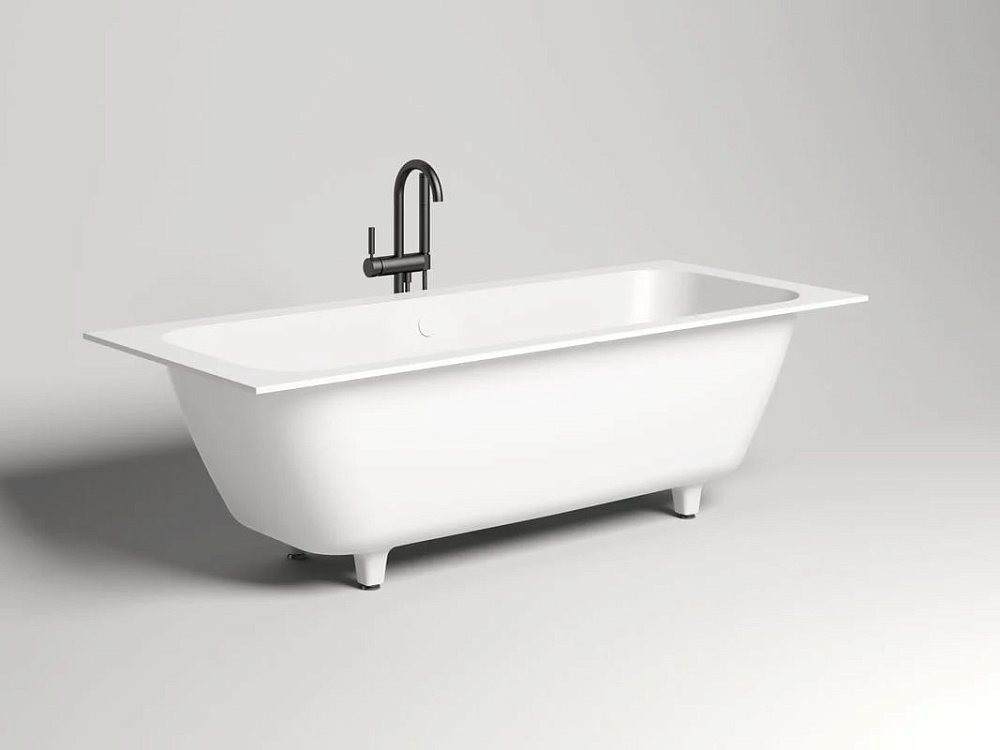 Ванна из искусственного камня Salini Orlanda Axis S-Sense 190x80 см, встраиваемая, матовая белая, на