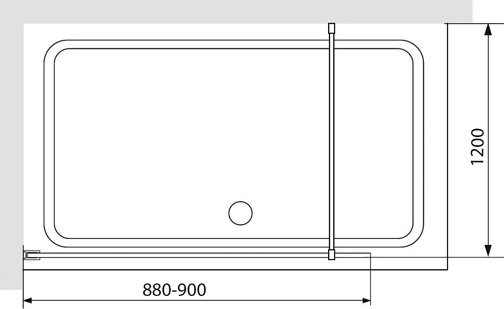 Душевая перегородка RGW Walk In WA-12G 90x195, профиль золото, стекло прозрачное