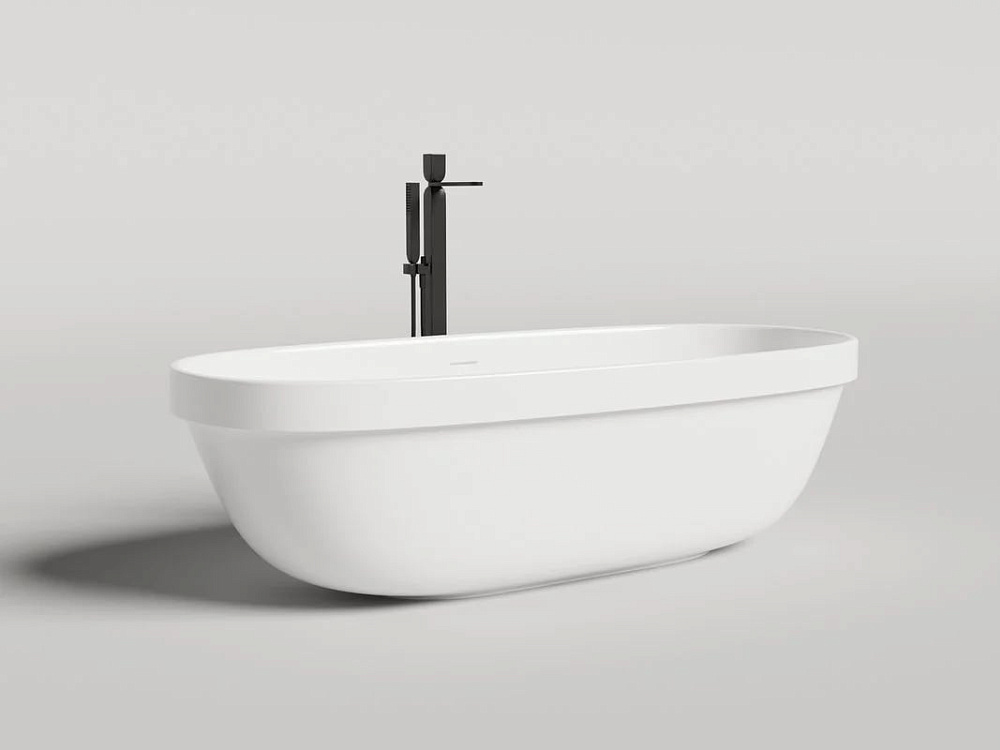 Ванна из искусственного камня Salini Greca In S-Stone 180x80 см, отдельностоящая, матовая белая, ова