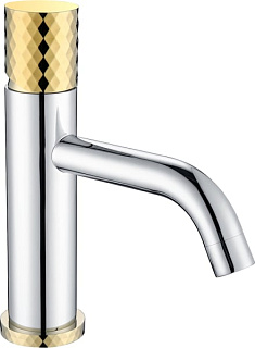 Смеситель для раковины Boheme Stick 121-CRG chrome diamond gold