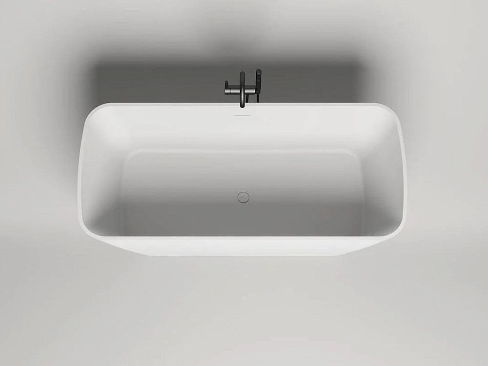 Ванна из искусственного камня Salini Agata S-Sense 180x80 см, отдельностоящая, белая, со сливом-пере