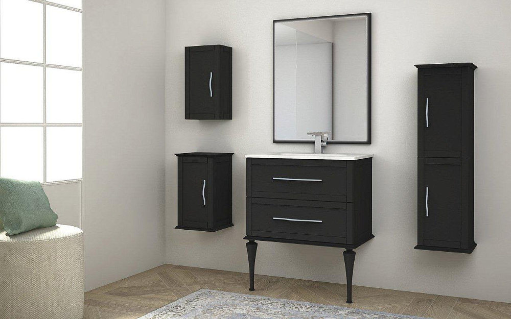 Зеркало Cezares Tiffany 90x73 nero grafite, с LED-подсветкой