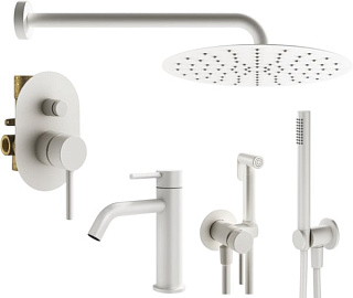 Комплект для ванной Plumberia Selection Ixo KITZXO15BO53 С ВНУТРЕННЕЙ ЧАСТЬЮ, белый матовый