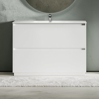 Тумба с раковиной Sancos Libra Floor 120 белый глянец, белая раковина CN7006
