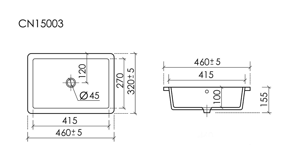 Встраиваемая раковина Ceramicanova Era CN15003 белый