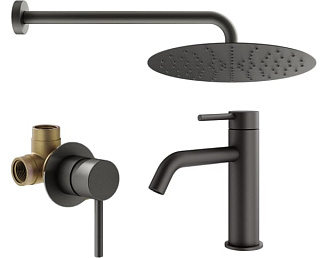 Комплект для ванной Plumberia Selection Ixo KITXO01GR53 С ВНУТРЕННЕЙ ЧАСТЬЮ, графит матовый