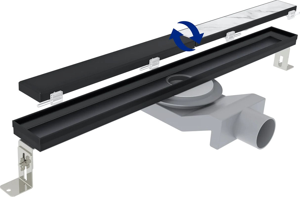 Душевой трап (лоток) Plumberia Selection PSL Linear 80 см, черный матовый