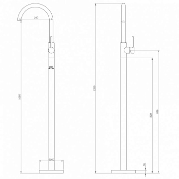 Смеситель ABBER Wasser Kreis AF8141SP напольный для раковины, сатин