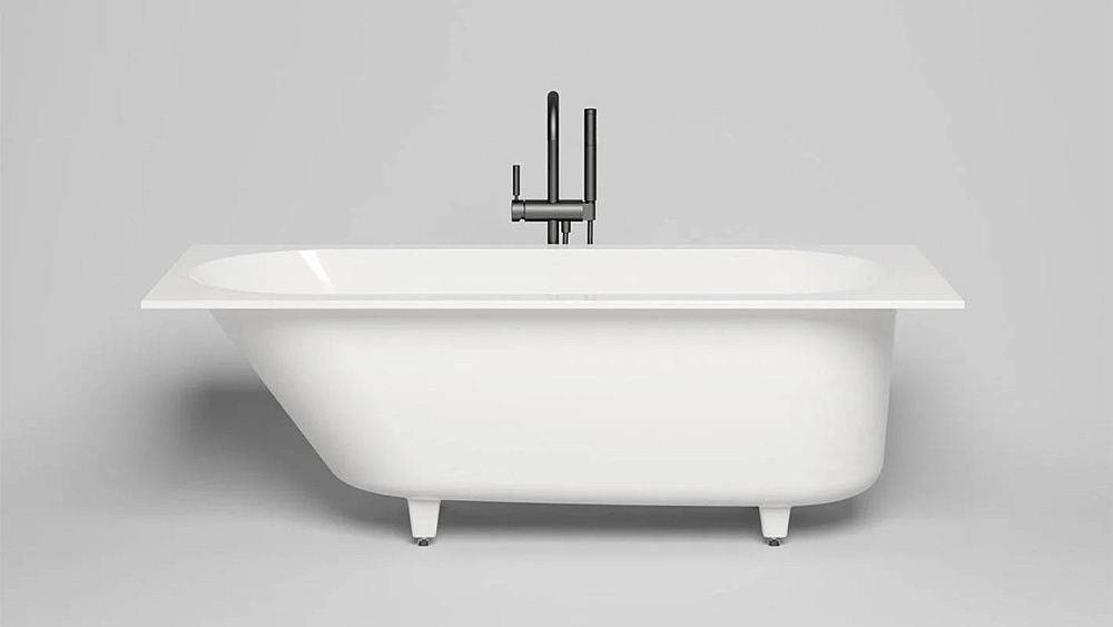Ванна из искусственного камня Salini Ornella Kit 170x75 см, встраиваемая, белая, со сливом-переливом