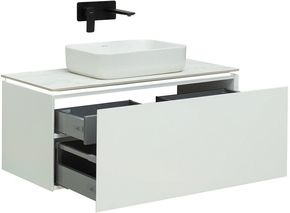 Тумба под раковину без столешницы Allen Brau Infinity 100 1+1, подвесная, белый матовый