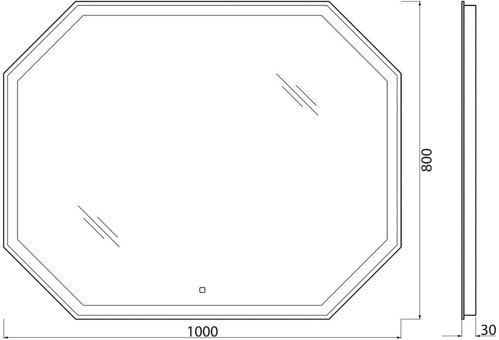 Зеркало BelBagno SPC-OTT-1000-800-LED-TCH