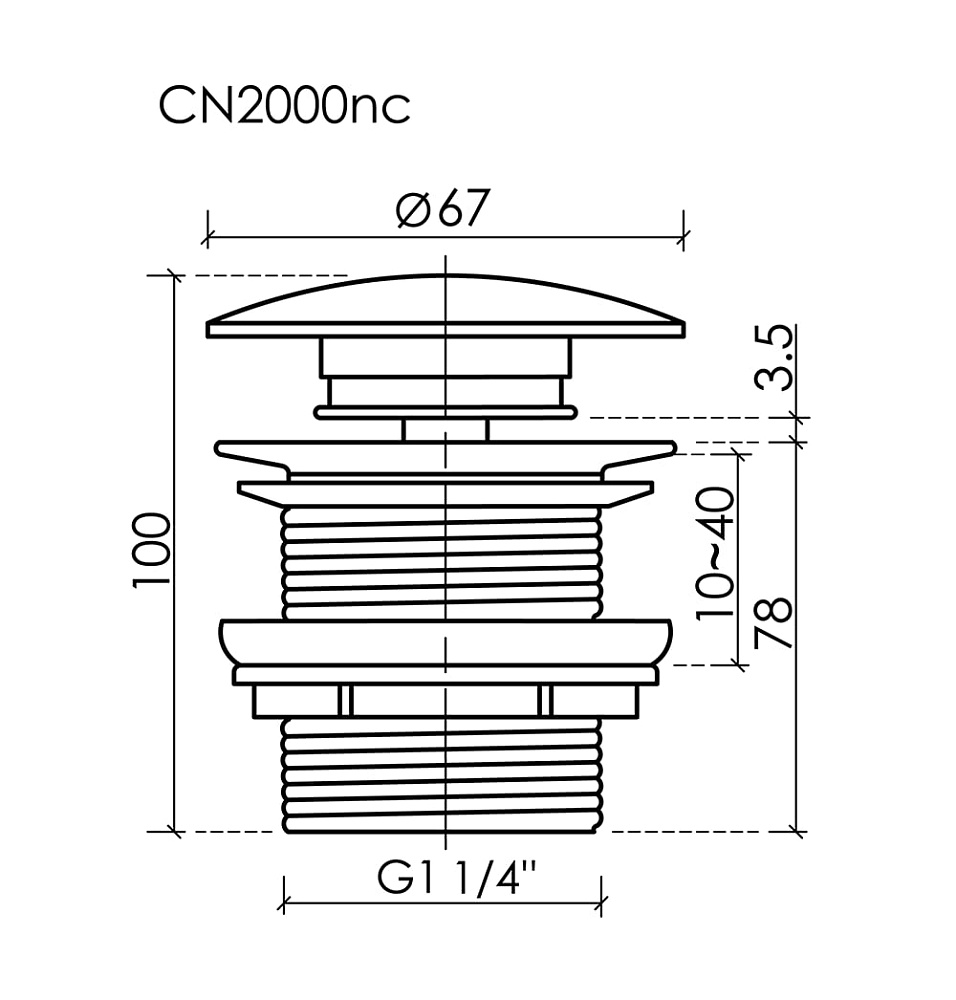Донный клапан для раковины Ceramicanova CN2000MWNC белый матовый