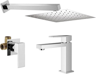 Комплект для ванной Plumberia Selection Tag KITTG01CR53 С ВНУТРЕННЕЙ ЧАСТЬЮ, хром