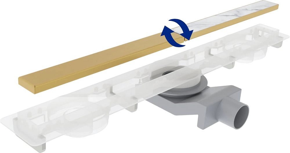 Душевой трап (лоток) Plumberia Selection PSM Modular 70 см, золото брашированное