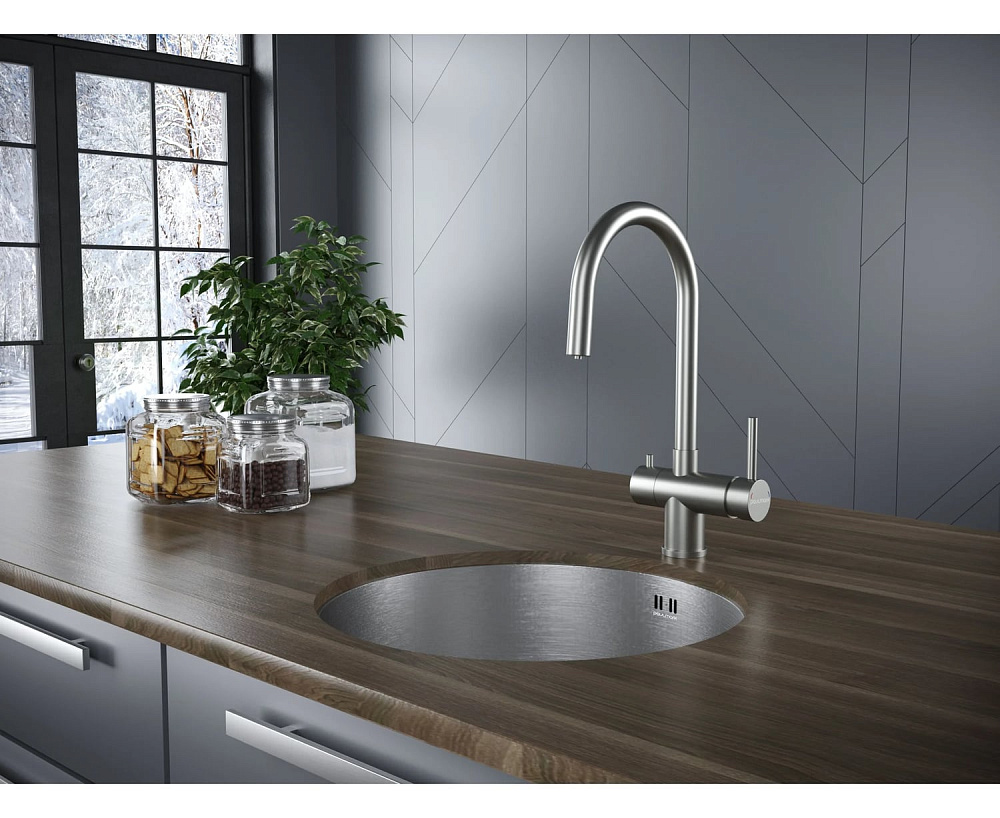 Смеситель для кухни Paulmark Heller He213218-BS брашированная сталь