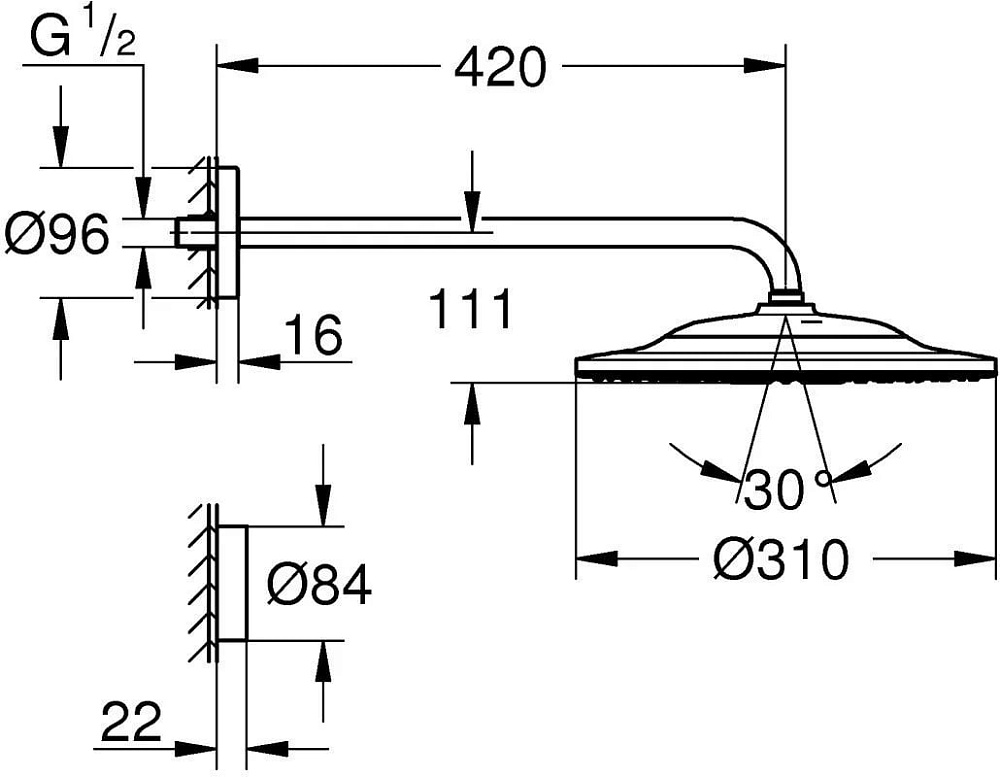 Верхний душ Grohe Rainshower SmartConnect 31026640000 с пультом дистанционного управления