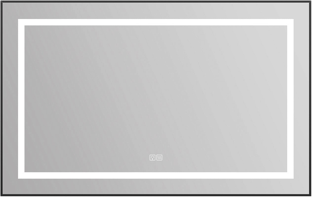Зеркало BelBagno Kraft SPC-KRAFT-1085-685-TCH-WARM-NERO черное, с подогревом