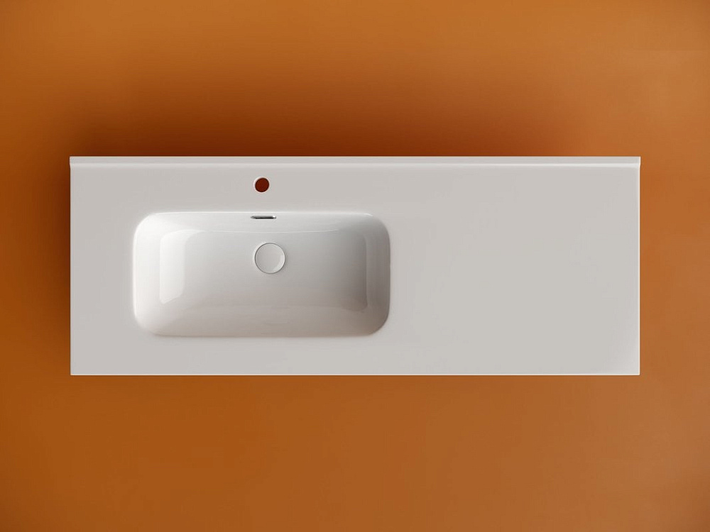 Раковина накладная мебельная Ceramicanova Element прямоугольная 121 см с чашей слева с отверстием по