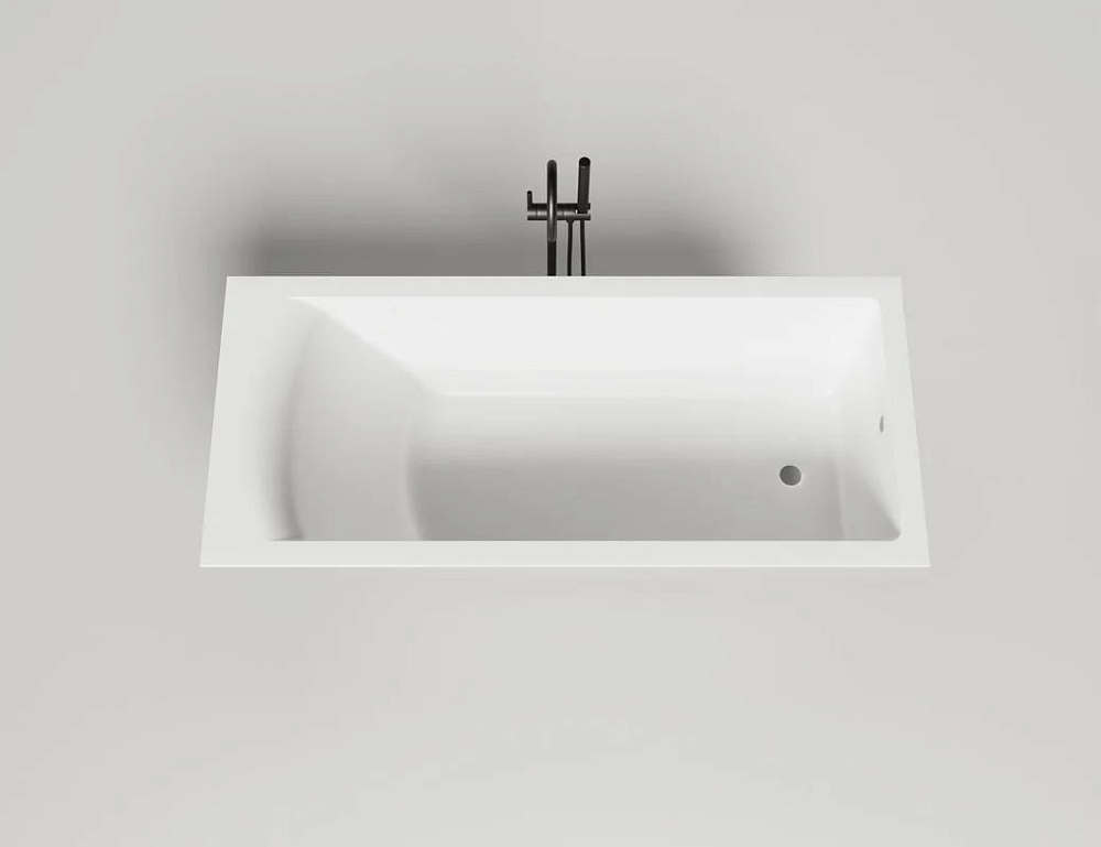 Ванна из искусственного камня Salini Cascata S-Sense 170x70 см, встраиваемая, матовая белая, на ножк