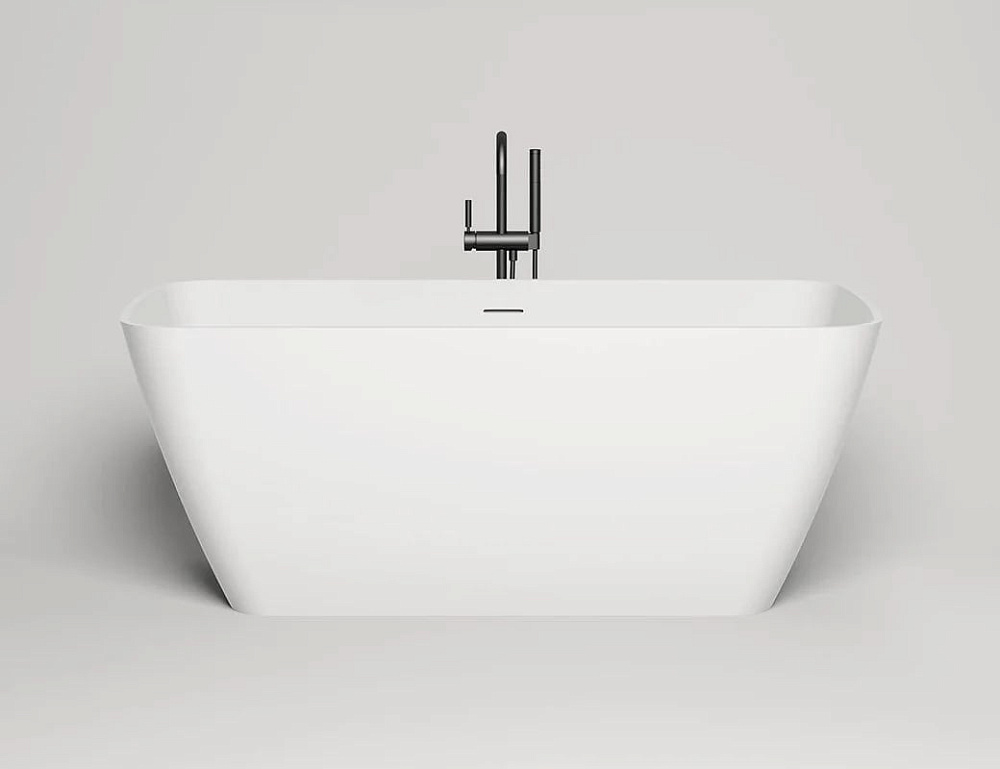 Ванна из искусственного камня Salini Agata S-Sense 180x80 см, отдельностоящая, белая, со сливом-пере