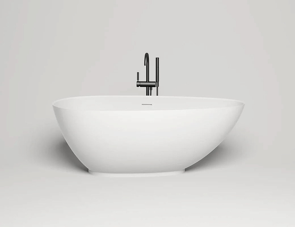 Ванна из искусственного камня Salini Paola 170x85 см, отдельностоящая, матовая белая, овальная, со с
