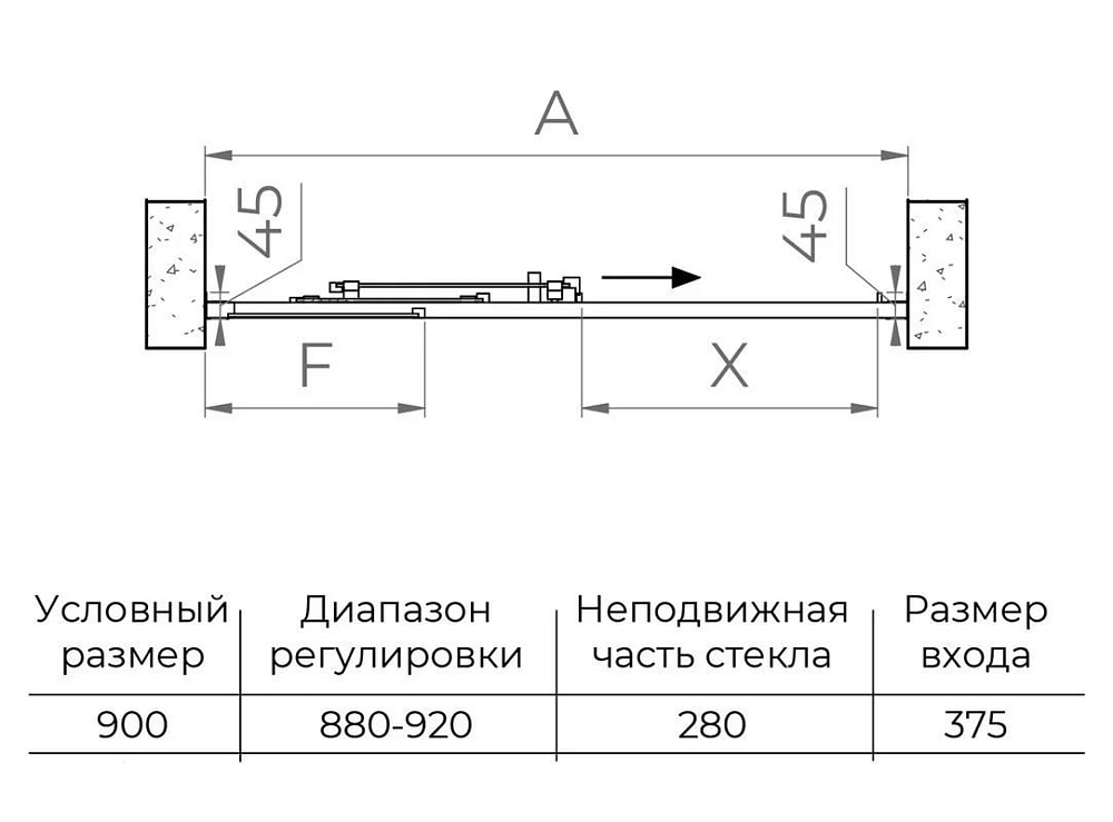 Душевая дверь в нишу RGW Classic 410911109-11 CL-111 90х185, профиль хром