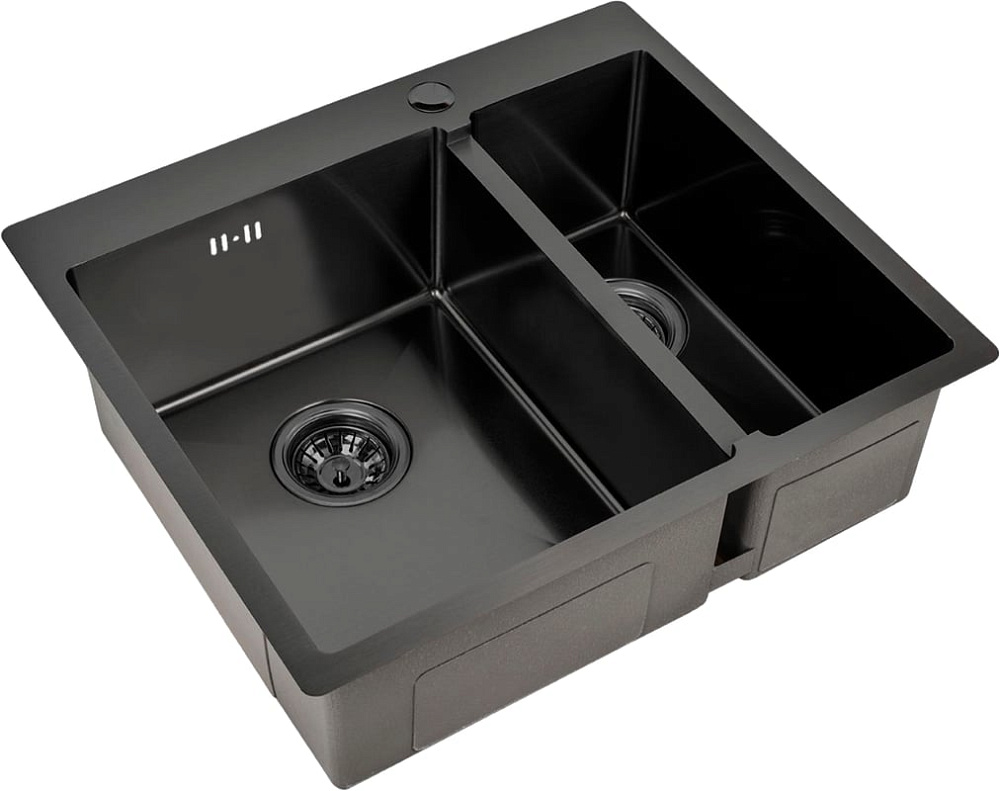 Мойка кухонная Zorg Inox PVD 59-2-51-L GRAFIT L, графит