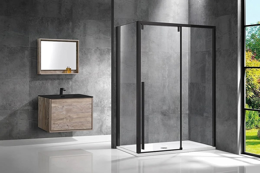 Душевой уголок Vincea Lugano VSR-1L9012CLB-1 120х90 см, профиль черный