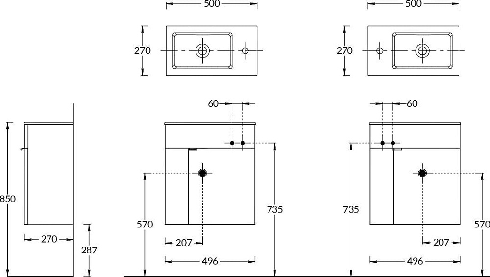 Тумба под раковину без столешницы KERAMA MARAZZI Lato 50 подвесная, белая глянцевая