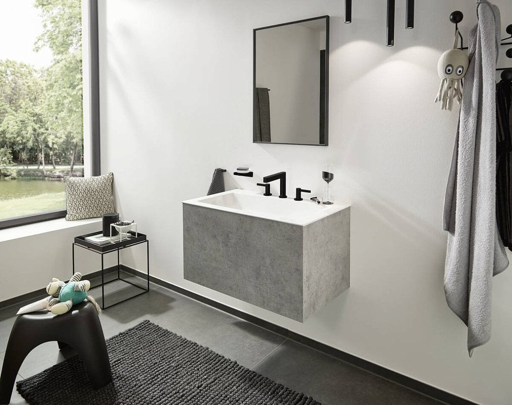 Смеситель для раковины Hansgrohe Finoris 110 76033670 матовый черный
