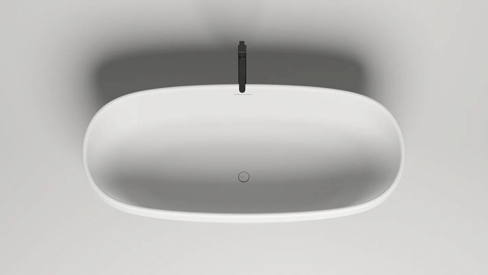 Ванна из искусственного камня Salini Greca S-Stone 180x80 см, отдельностоящая, матовая белая, овальн