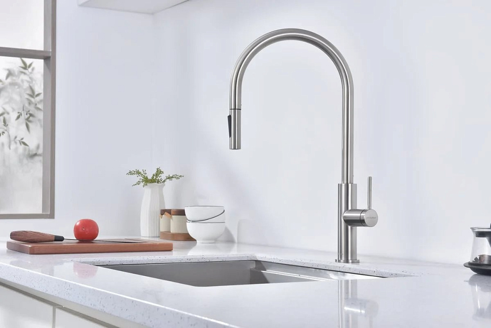 Смеситель для кухни Paulmark Senso Se215180-BS брашированная сталь