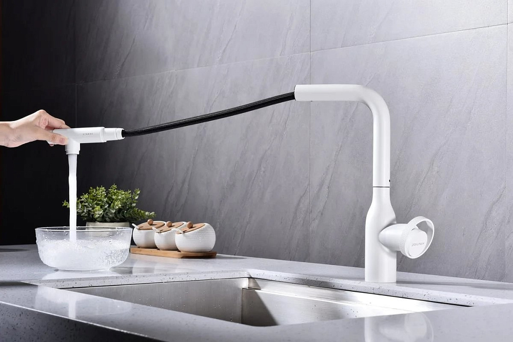 Смеситель для кухни Paulmark Urban Ur213104-WH матовый белый
