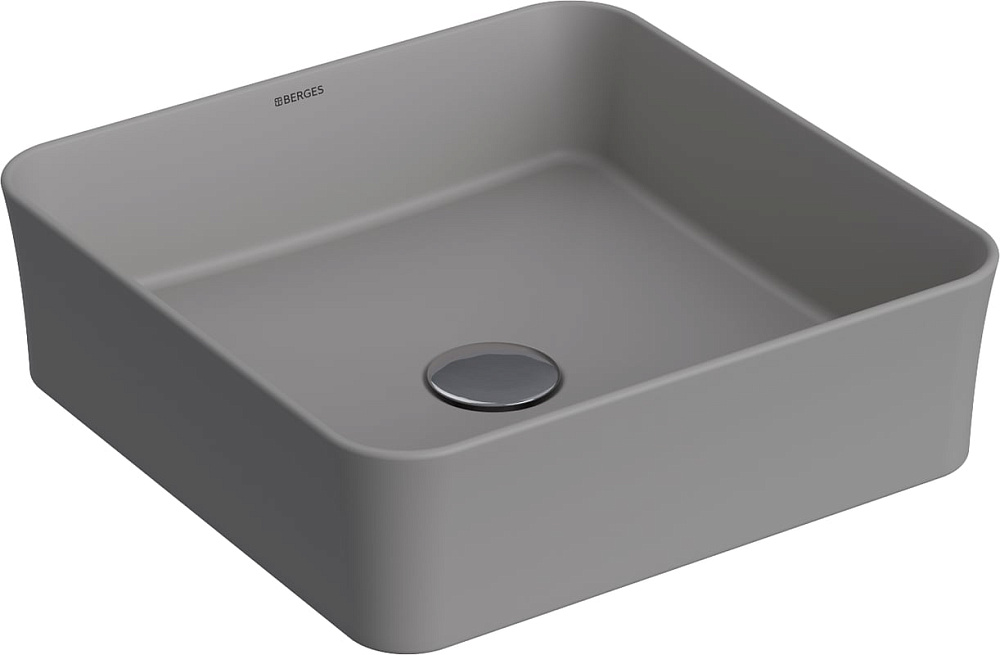 Накладная раковина Berges Ego SL 39x39 матовая серая