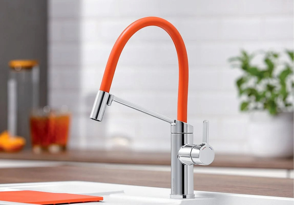 Смеситель для кухни Blanco Viu-S 524813 с гибким изливом, 4 цветных съемных шланга