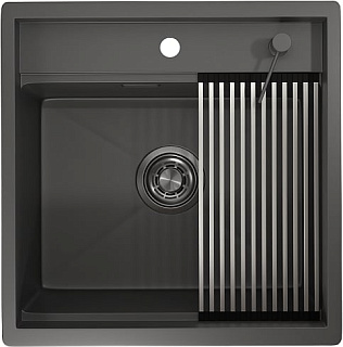 Мойка кухонная Granula Kitchen Space 5051, графит матовый