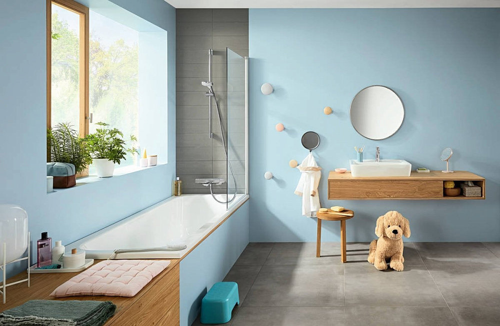 Термостатический смеситель Hansgrohe Ecostat E 15774000, для ванны с душем