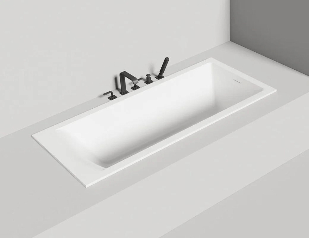 Ванна из искусственного камня Salini Cascata Kit S-Sense 170x75 см, встраиваемая, матовая белая, на 