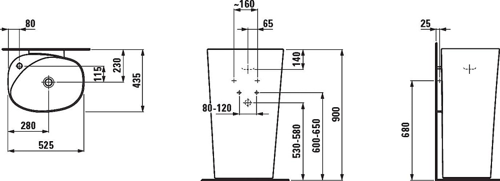 Раковина Laufen Palomba 8.1180.4.000.104.1 напольная