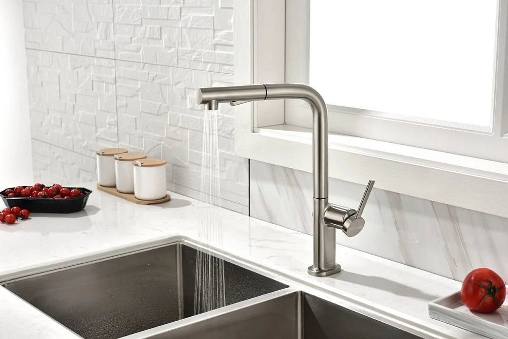 Смеситель для кухни Paulmark Neo Ne214419-Ni никель