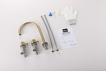 Смеситель для раковины Abber Wasser Kreis 316 AF8108BG-M брашированное золото