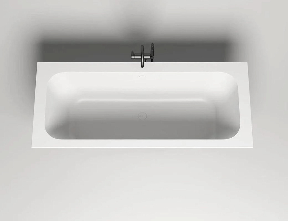 Ванна из искусственного камня Salini Orlanda Axis S-Sense 180x80 см, встраиваемая, матовая белая, на
