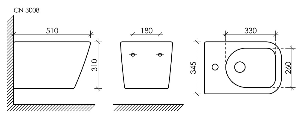 Биде подвесное Ceramicanova Metric CN3008MB