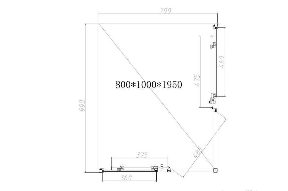 Душевой уголок Vincea Slim-N VSS-4SN8010CL 100x80, профиль хром