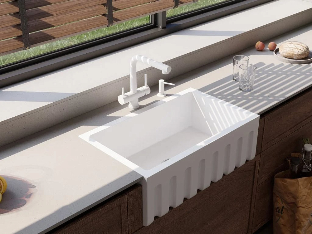 Смеситель для кухни Omoikiri Takamatsu-S PW pure white