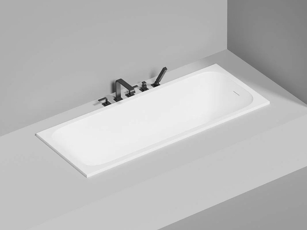 Ванна из искусственного камня Salini Orlanda Kit 170x70 см, встраиваемая, матовая белая, на ножках, 