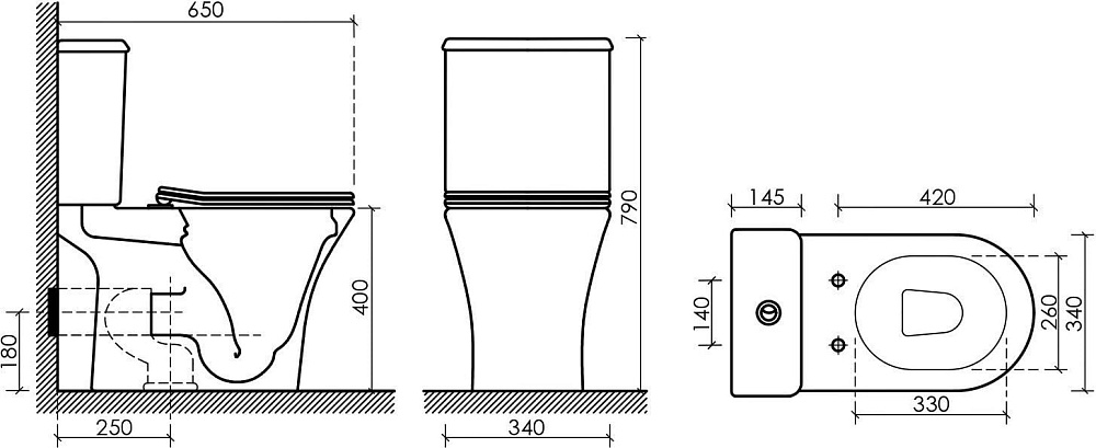 Унитаз-компакт напольный Ceramicanova Fortuna Rimless CN9001