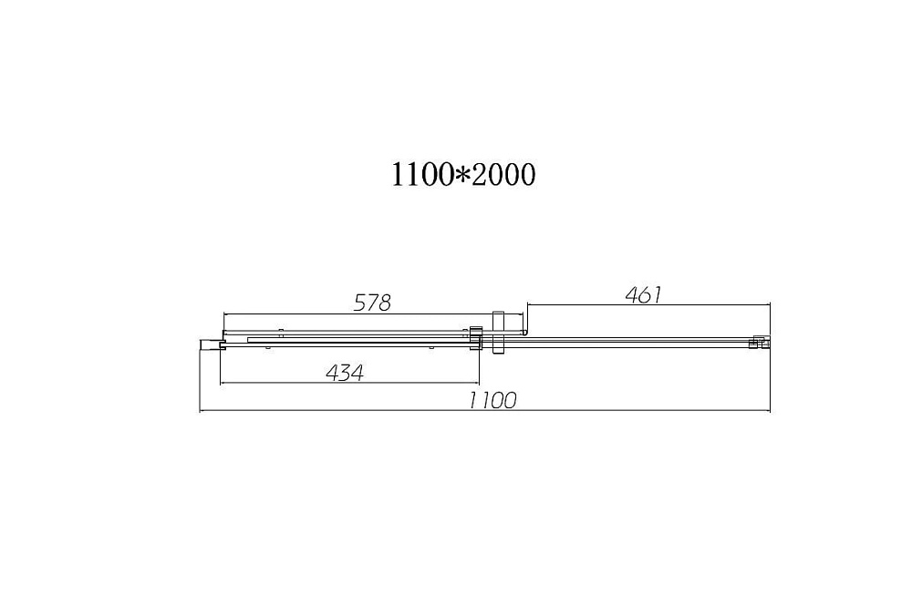 Душевая дверь в нишу Vincea Dice VDS-4D110CLGM 110 см, профиль вороненая сталь, стекло прозрачное