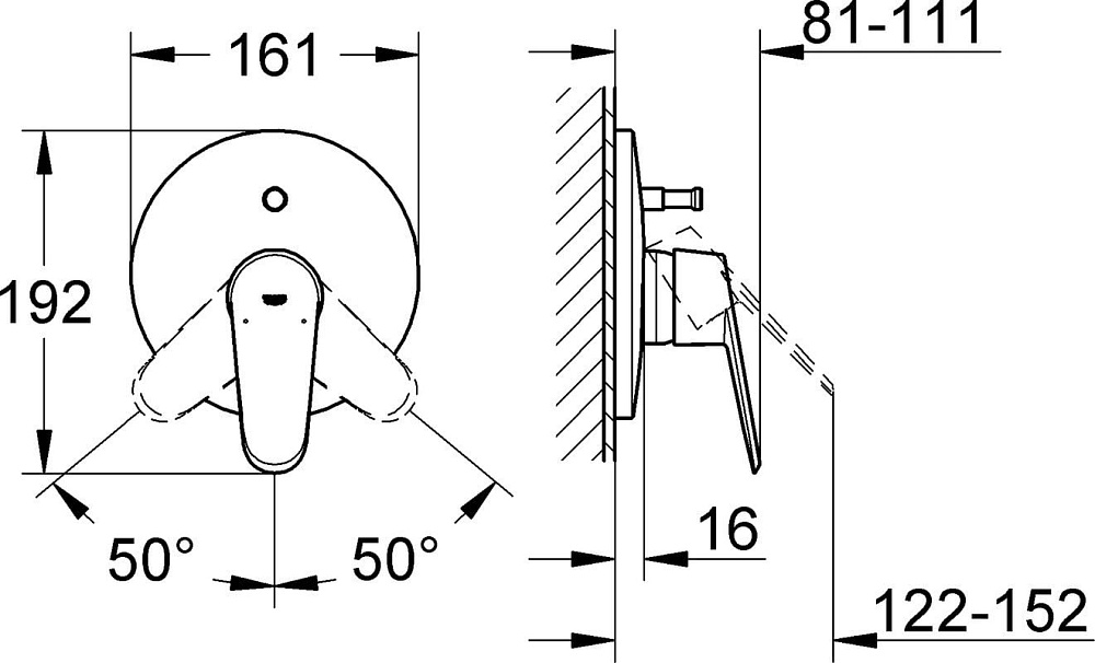 Встраиваемый смеситель Grohe Eurodisc Cosmopolitan 19548LS2