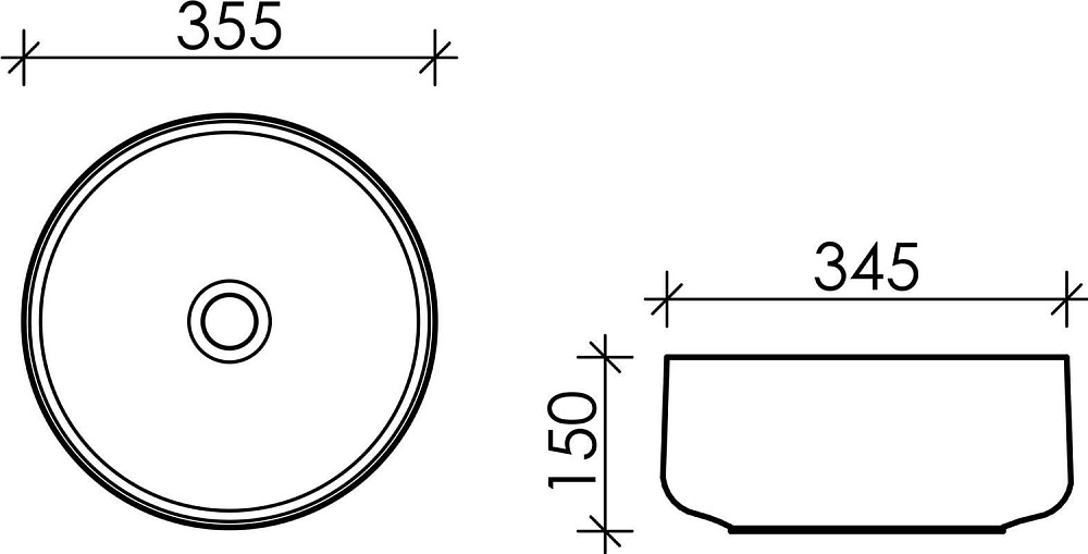 Накладная раковина Ceramicanova Element CN5047 35 см